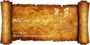 Münz Zénó névjegykártya